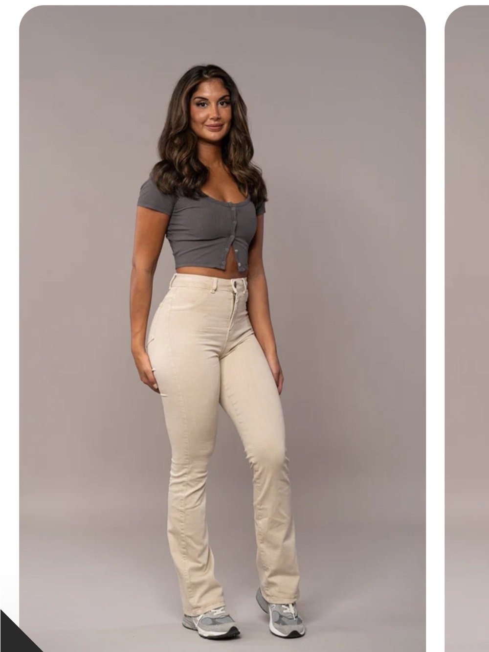 FITJEANS Women's High-Rise Wide Leg Jeans in Cream size XS